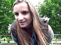 Blonde Girl With Big Tits Is Picked Up And Talked For Sex