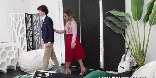Hot MILFs Desiree Dulce And Mia James Take Their Stepsons Virginity